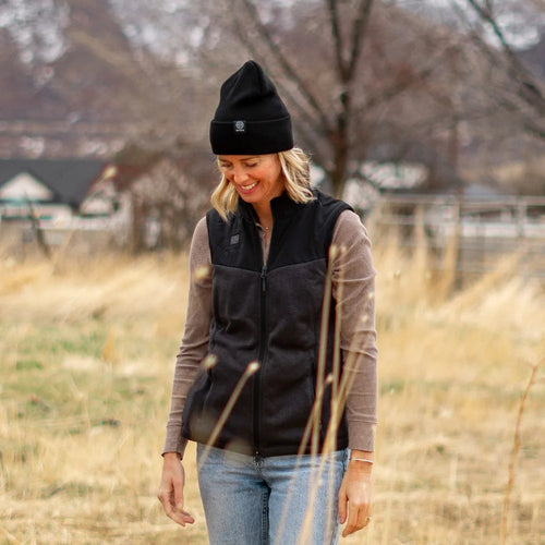 Augusta Women's Heated Sweater Fleece Vest - Black