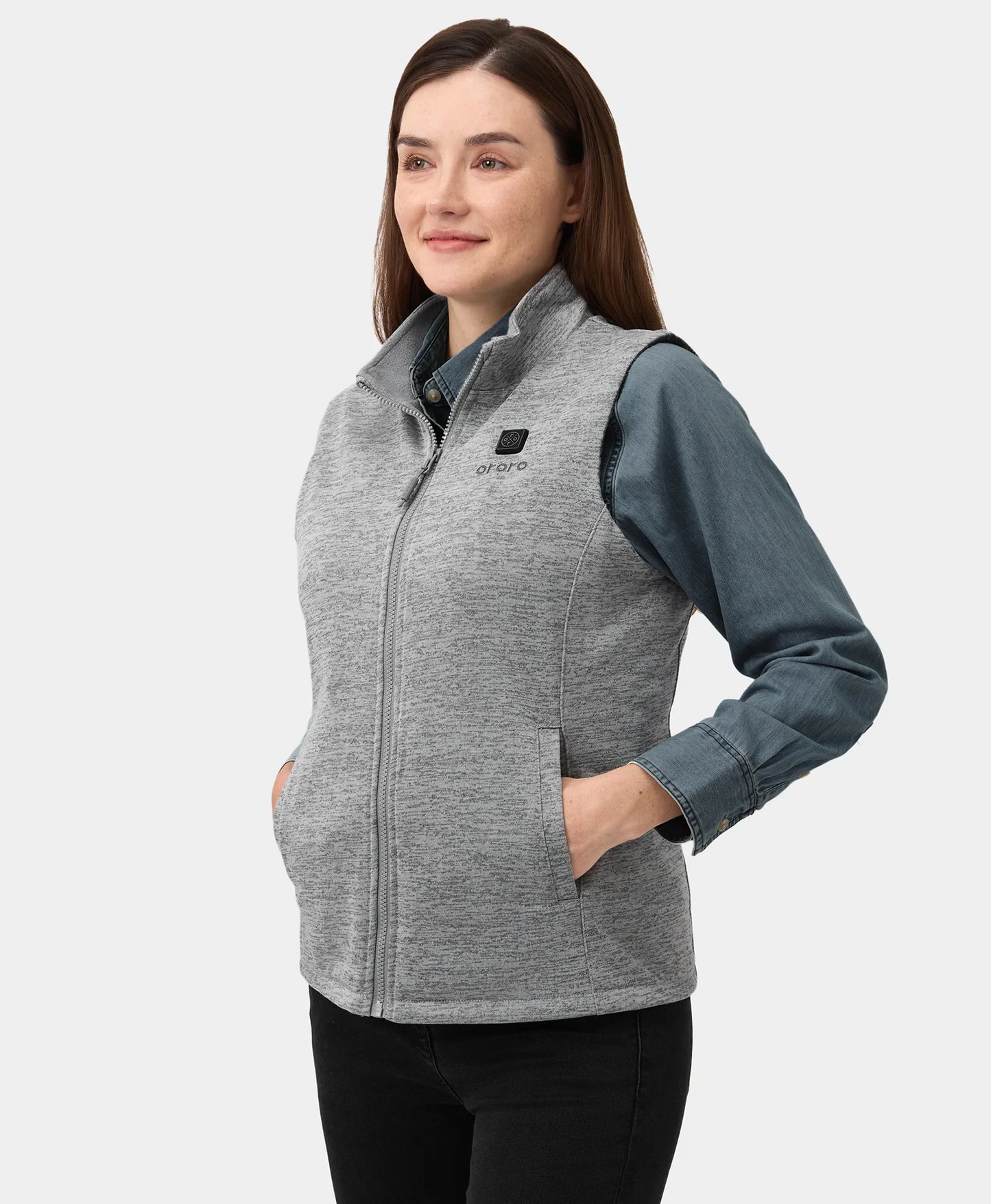 Women's Heated Fleece Vest - Purple