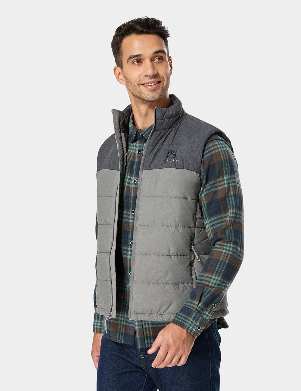 Men's Classic Heated Vest - Flecking Gray / Blue