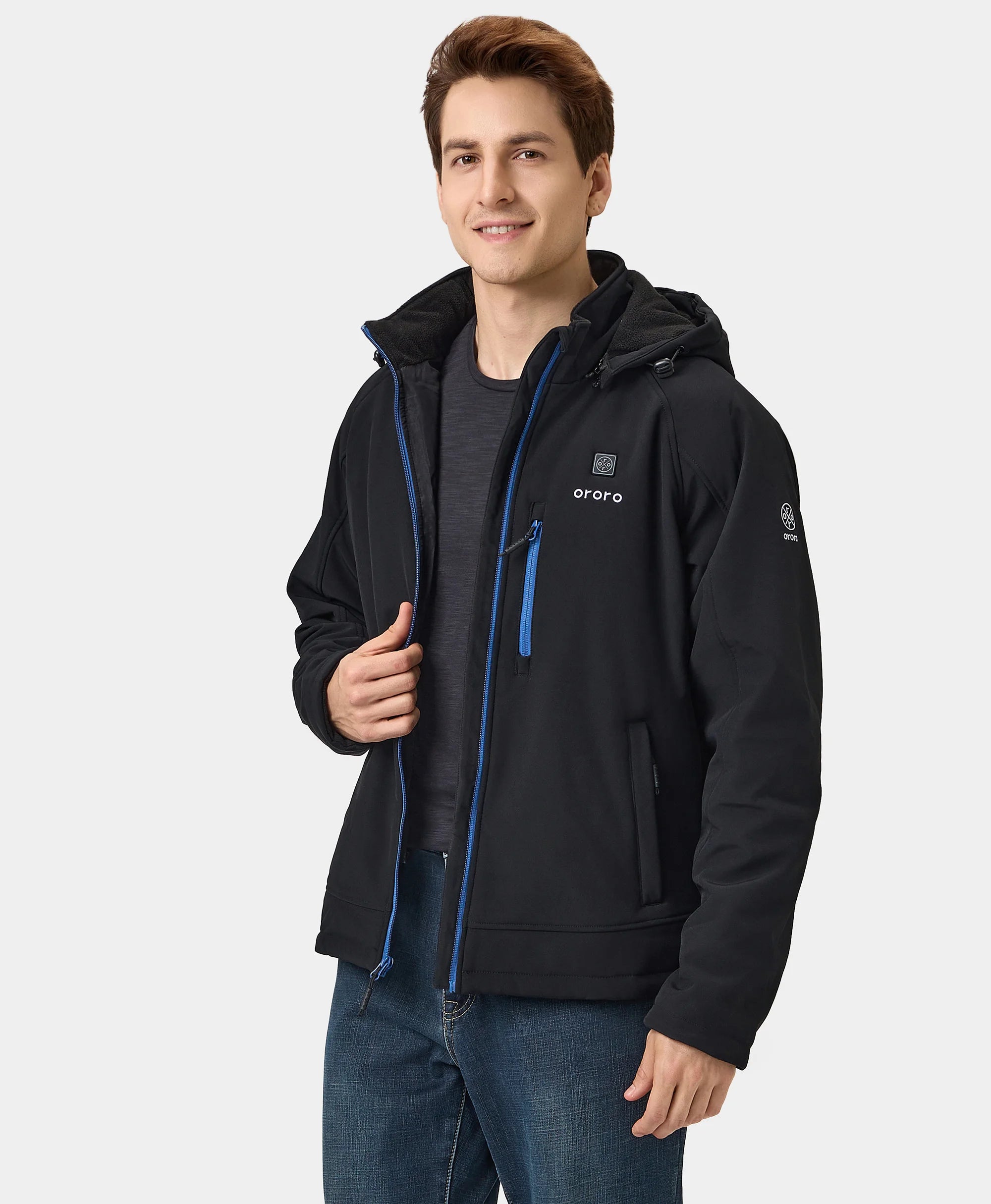 Men's Heated Jacket (4 Heating Zones) - Black & Blue, Thumbnail 6
