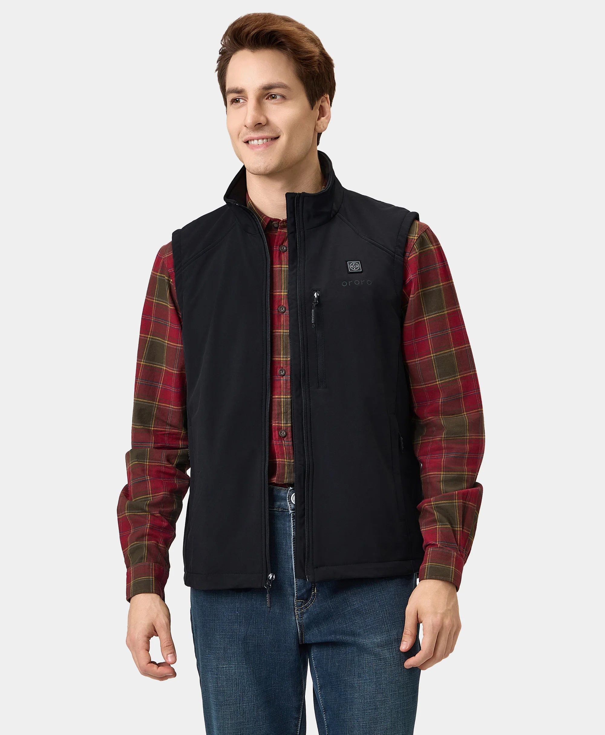 Men's Heated Softshell Vest - Black / Gray