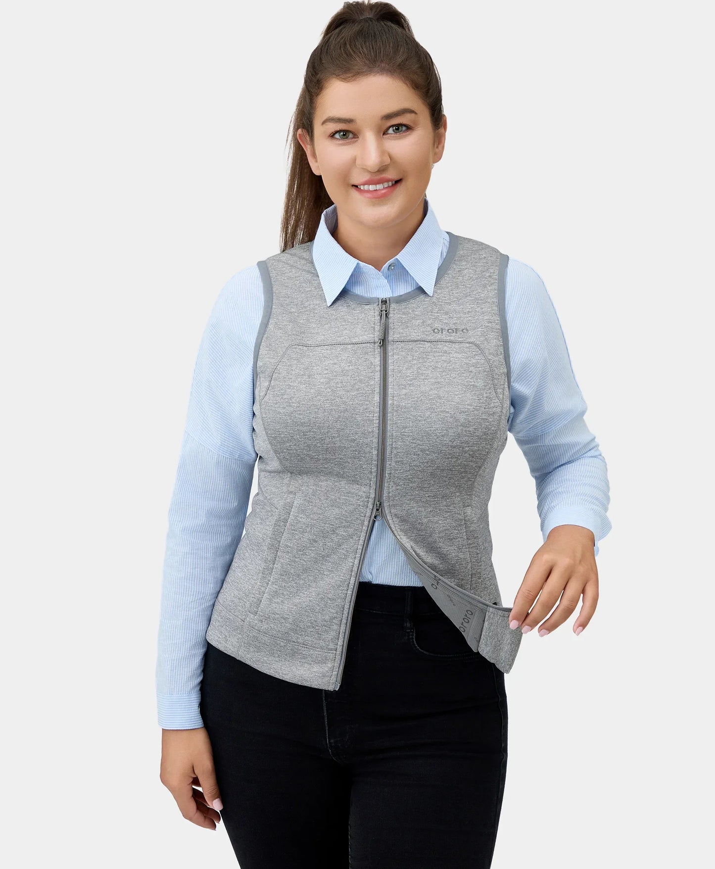 Suzanne Women's Heated Soft Armor Vest - Flecking Gray