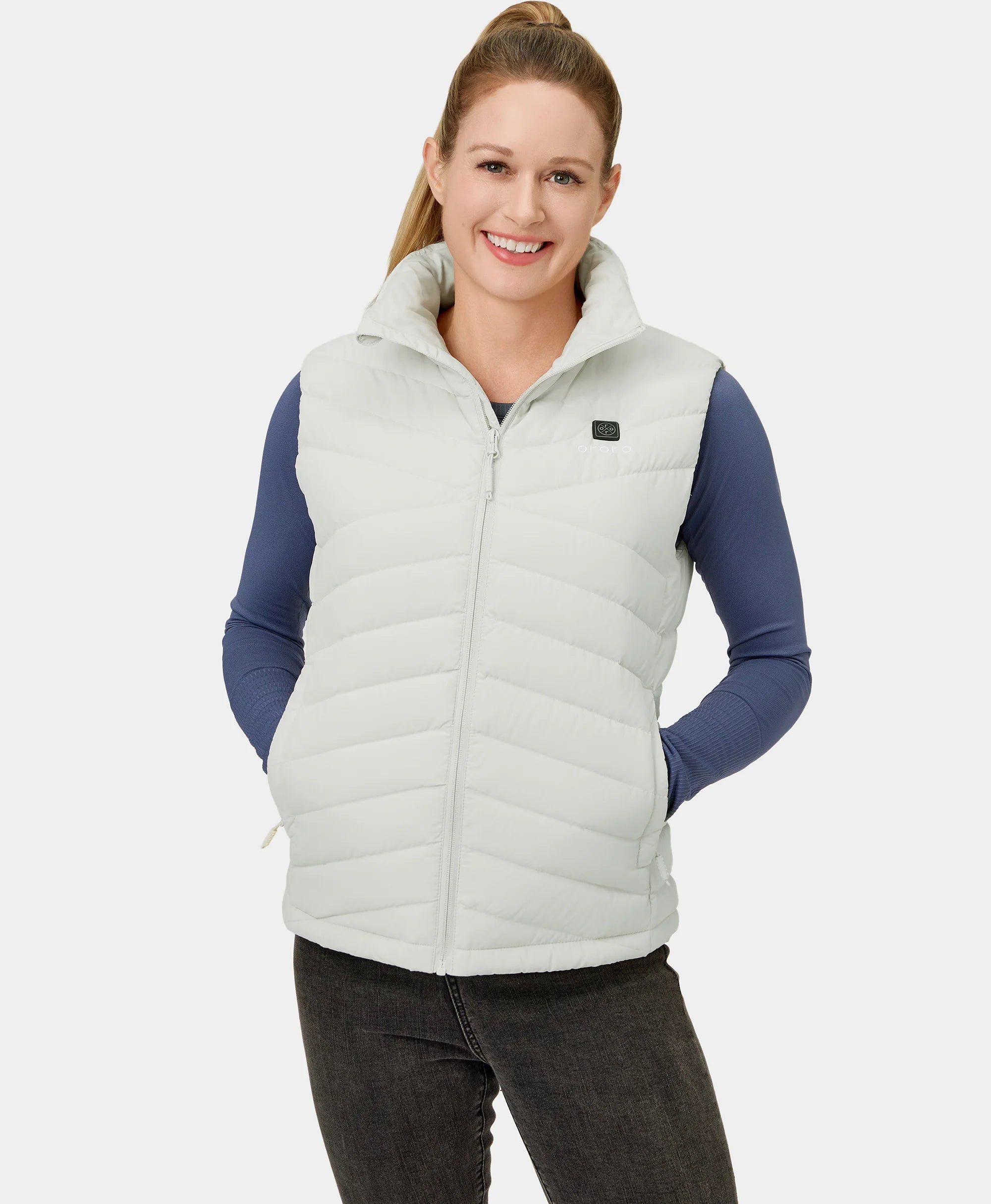 Women's Heated Lightweight Down Vest - All Colors, Thumbnail 3