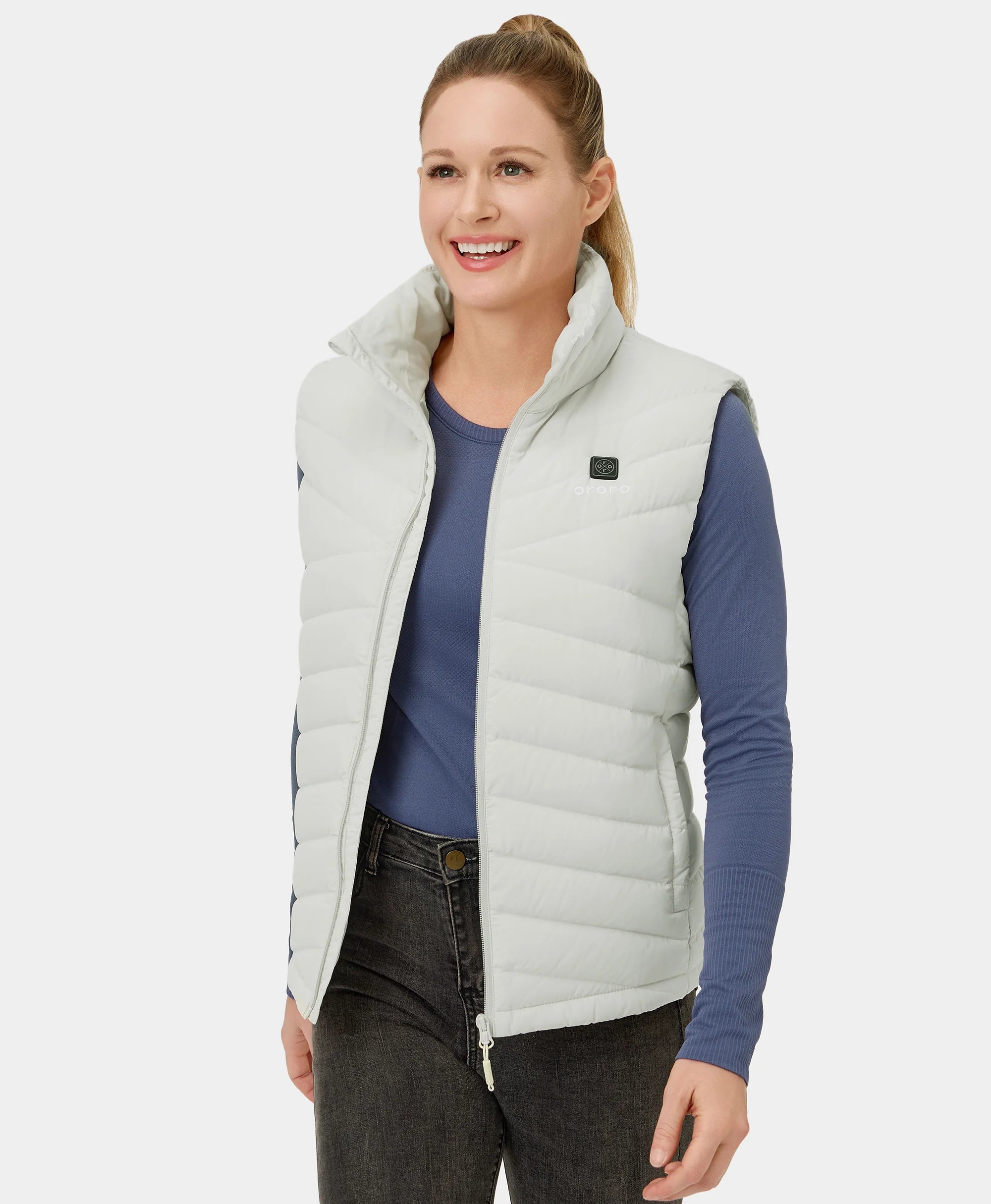 Women's Heated Lightweight Down Vest - All Colors, Thumbnail 4