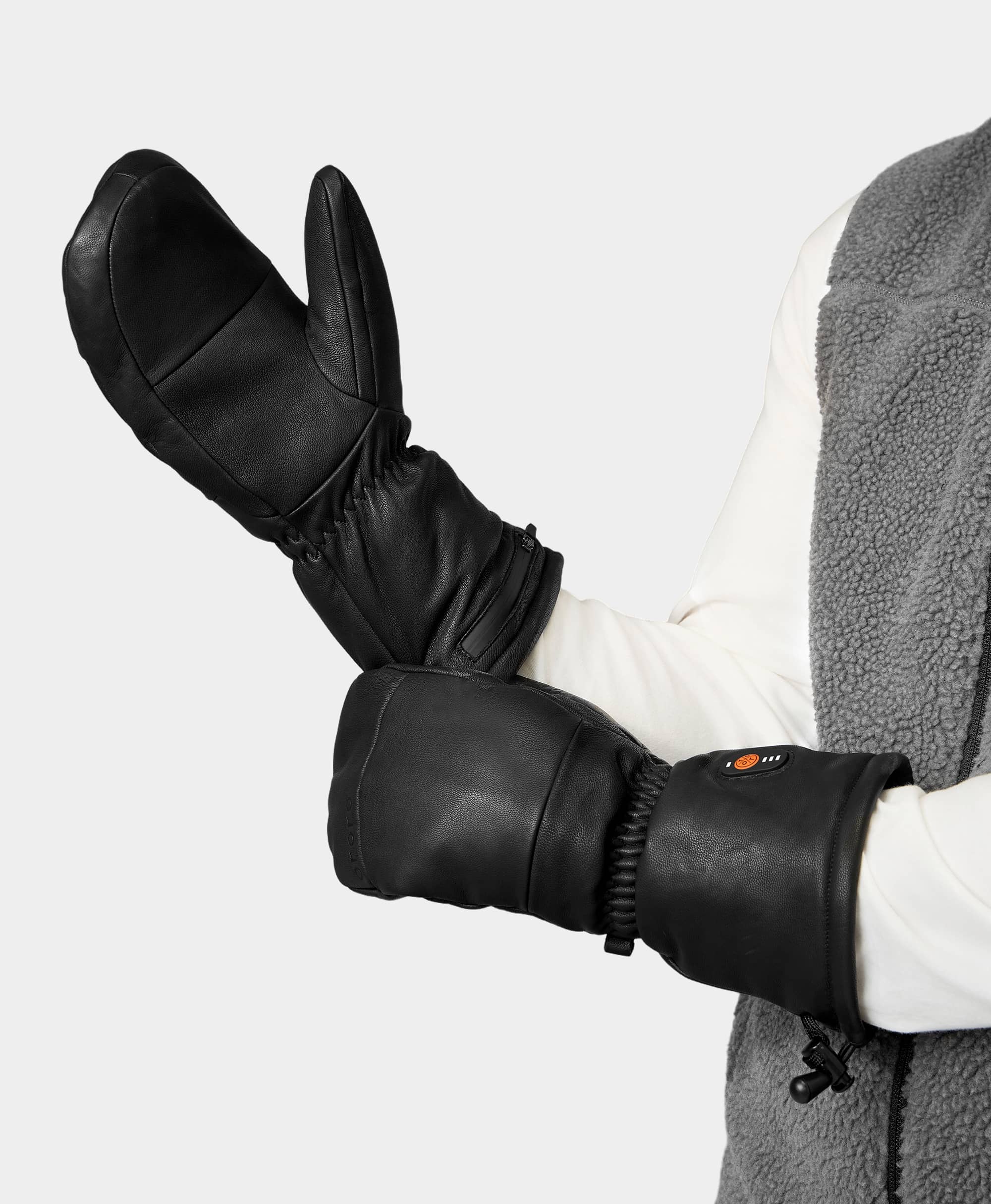Duluth Unisex Heated Leather Chopper Mittens, Thumbnail 13
