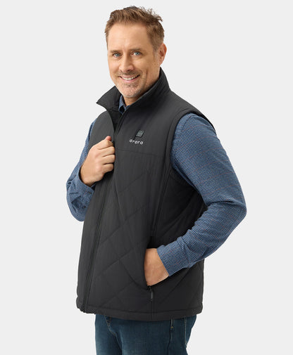 Men's Heated Quilted Vest - Black