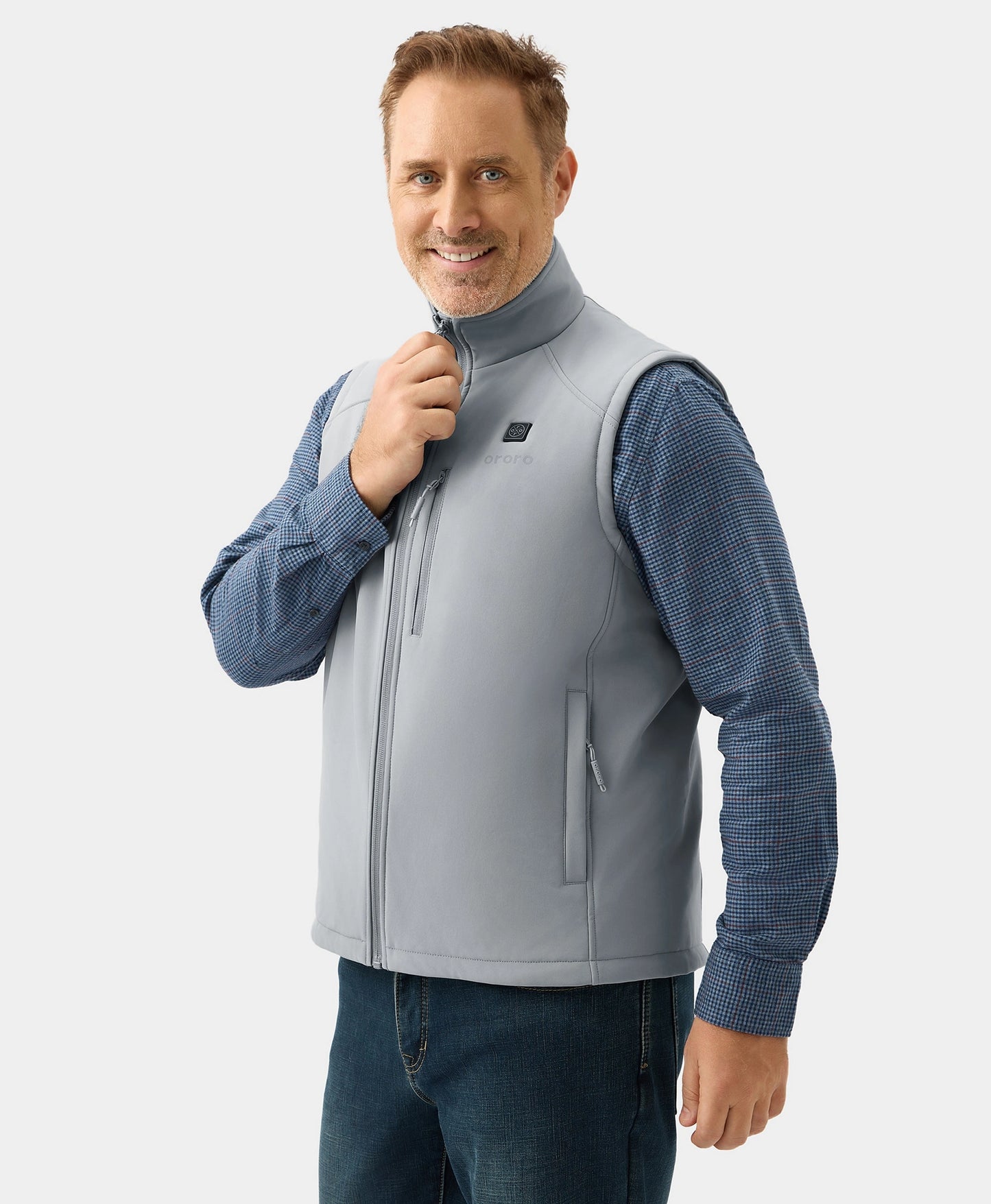 Men's Heated Softshell Vest - Black / Gray