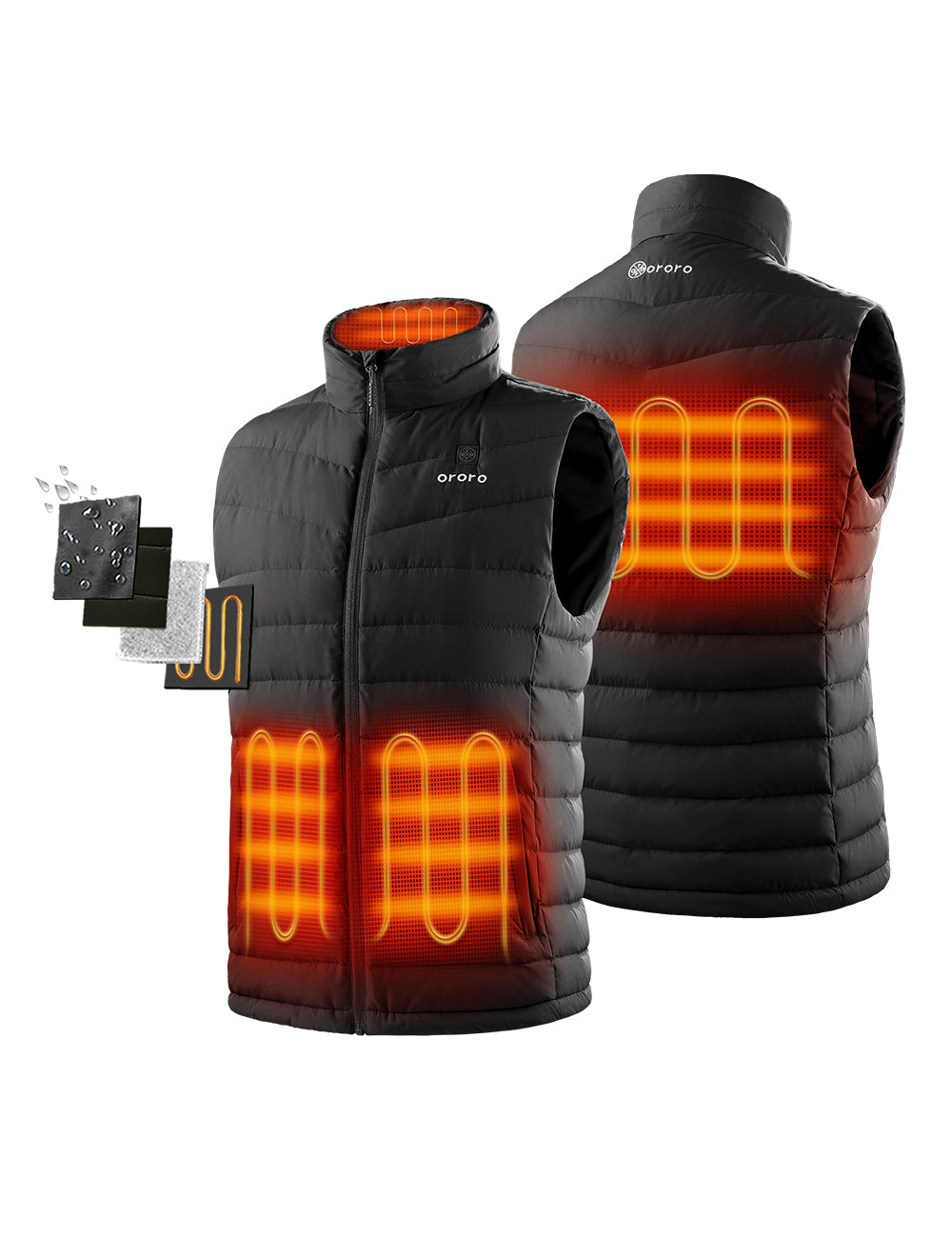 Men's Heated Lightweight Down Vest - All Colors