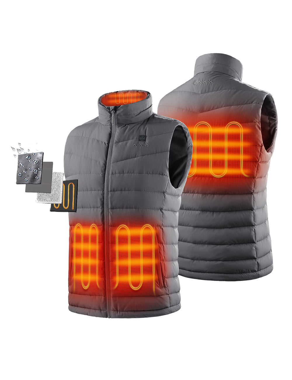 Men's Heated Lightweight Down Vest - All Colors, Thumbnail 2