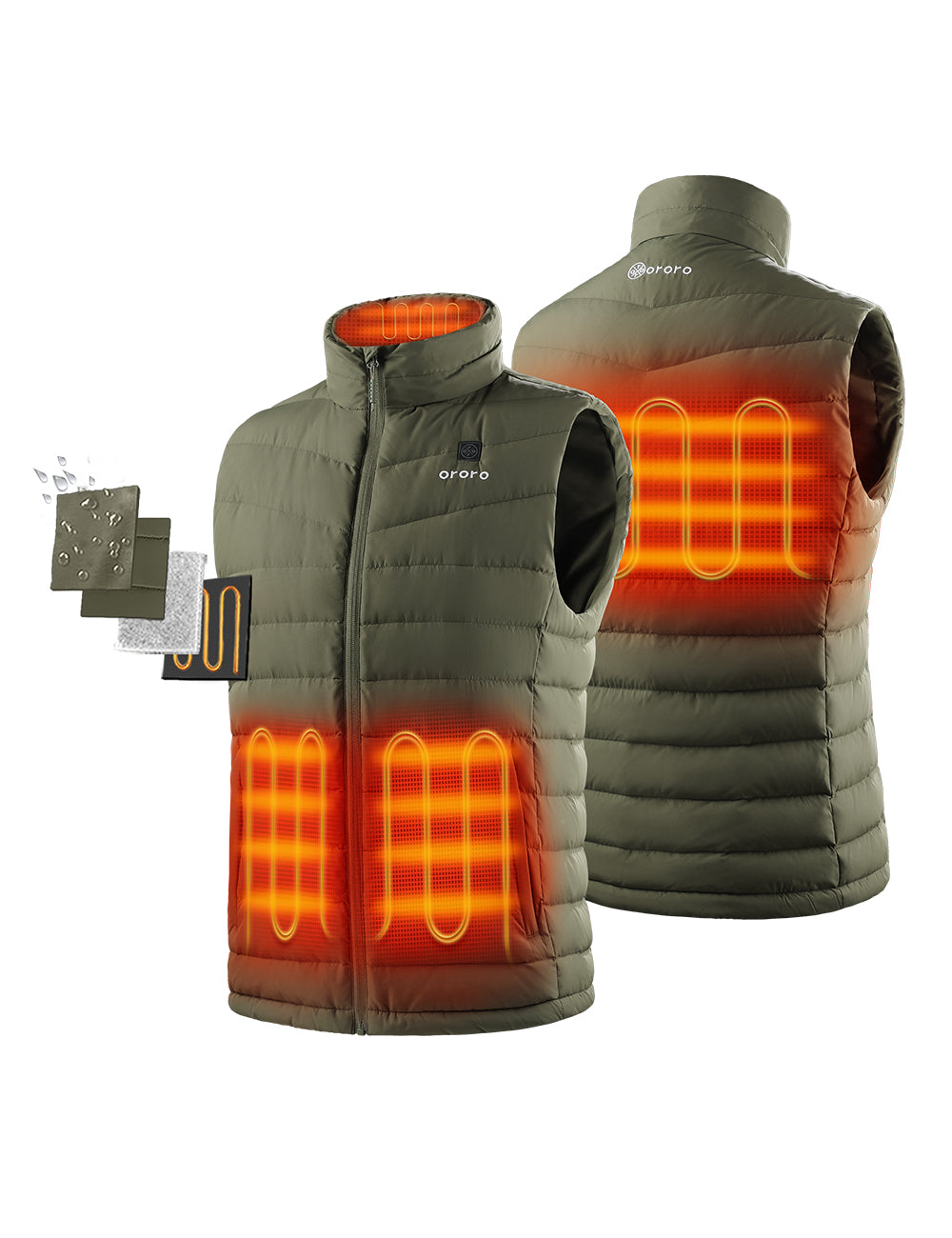 Men's Heated Lightweight Down Vest - All Colors