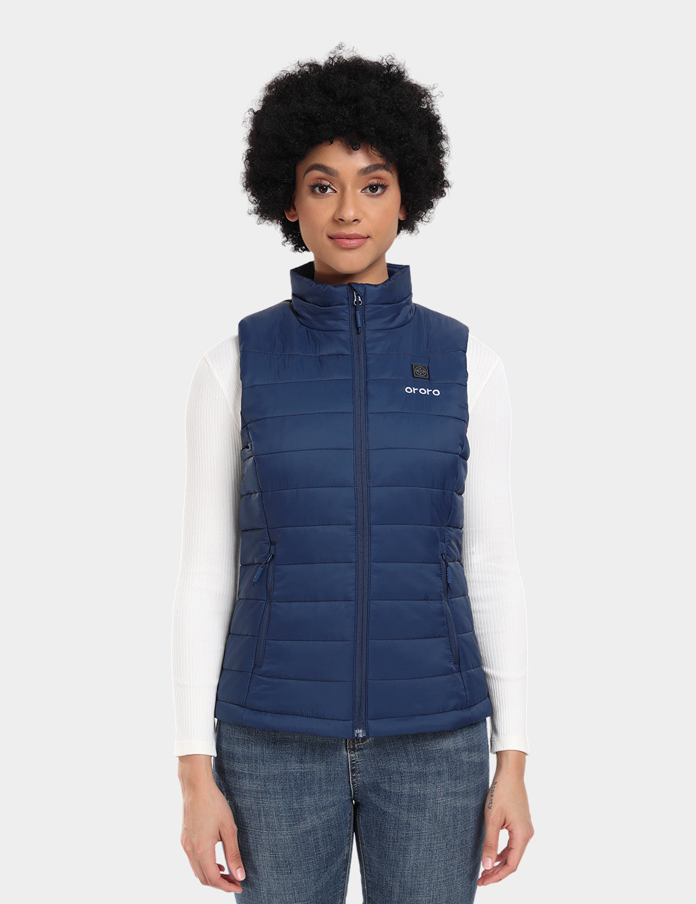 Women's Classic Heated Vest - Gray / White / Blue, Thumbnail 28