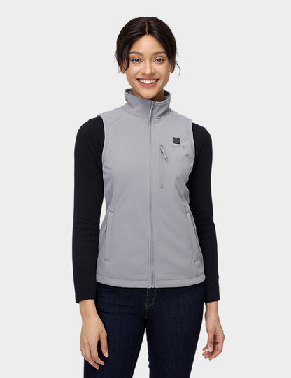 Women's Heated Softshell Vest - Black / Gray