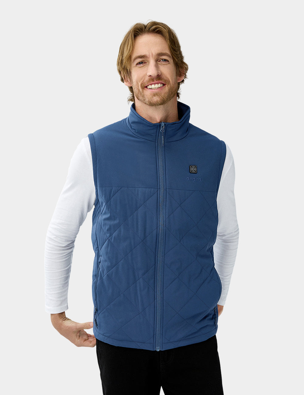 Final Sale - Men's Heated Quilted Vest (Blue/Green), Thumbnail 5