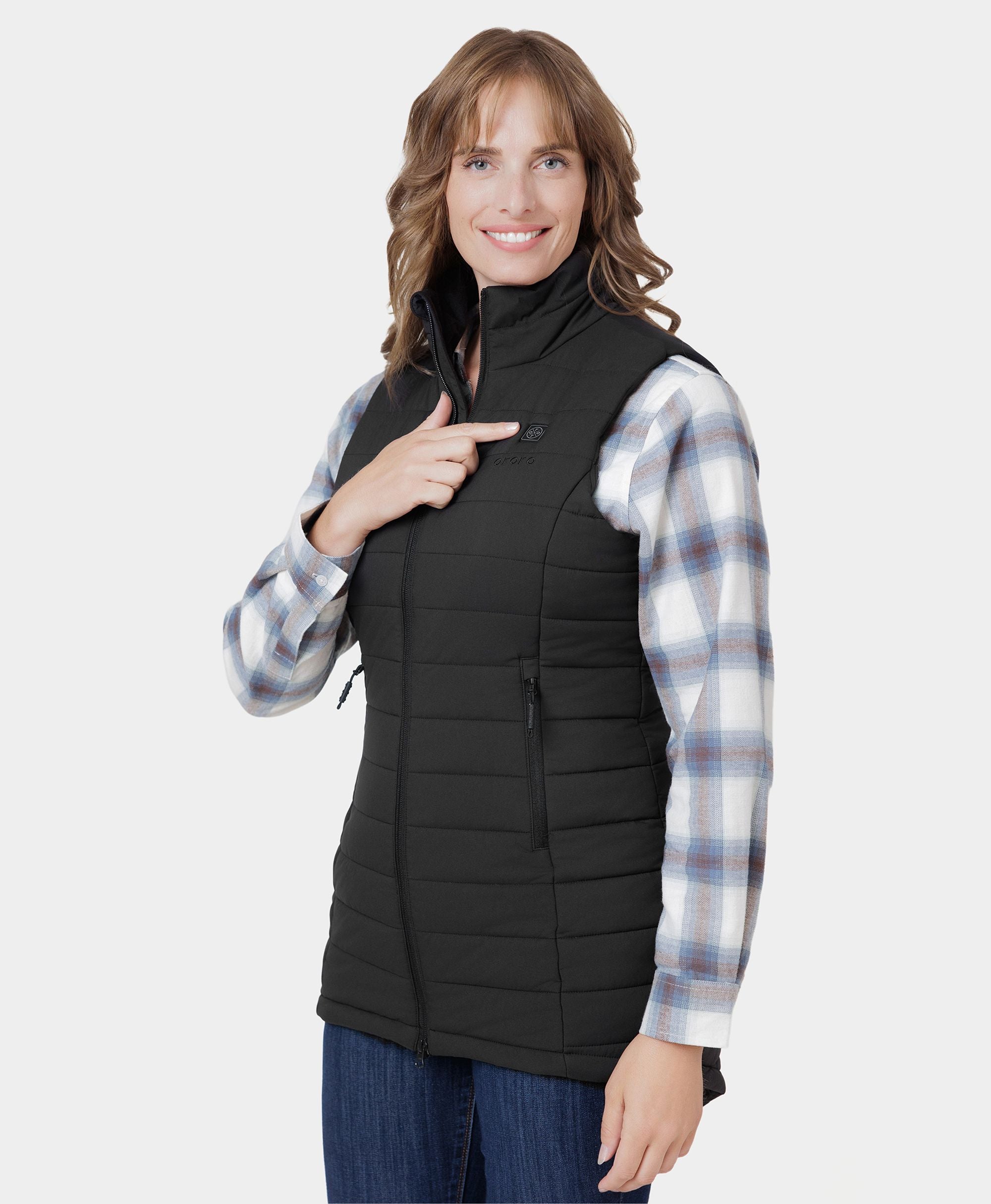"Tribeca" Women's Heated Long Puffer Vest, Thumbnail 6