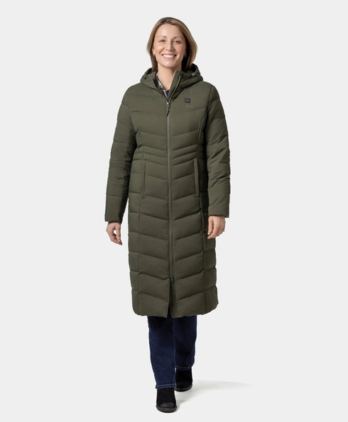 SOHO Women's Heated Down Parka Jacket - Green ,view 1