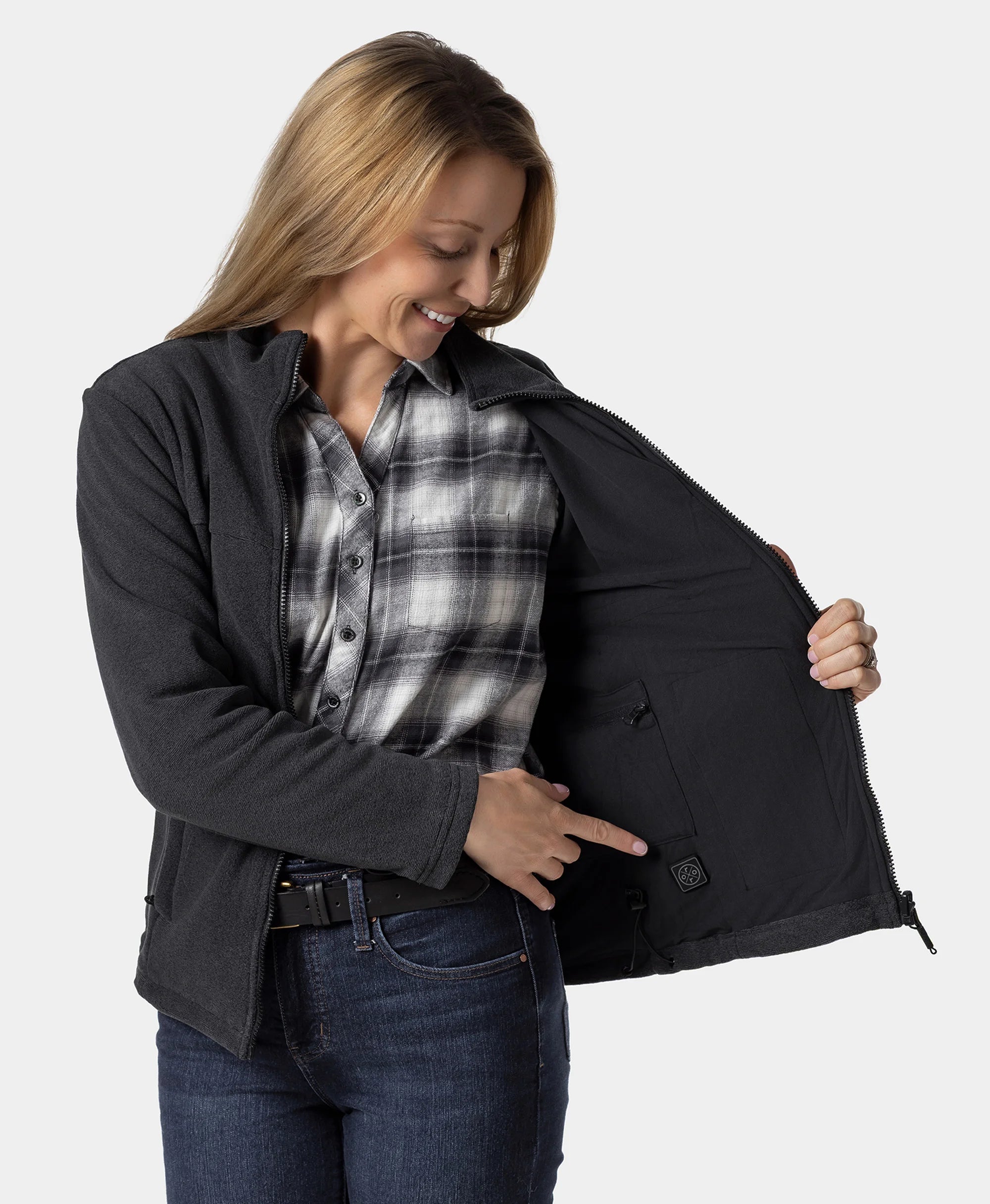 River Ridge Women's 4-Zone Fleece Liner Heated Jacket - Black