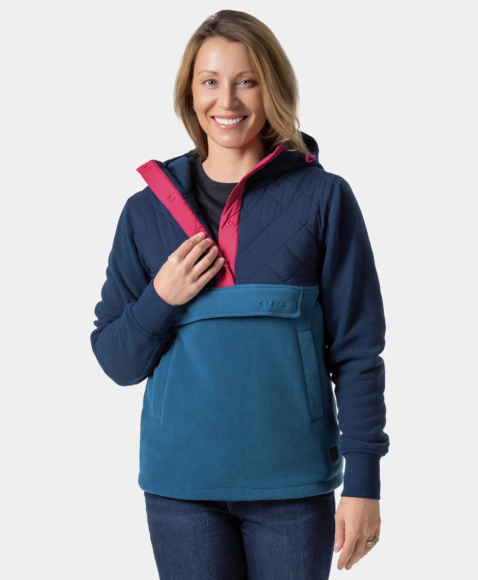 Daybreak Women's Colorblock Heated Anorak - Blue