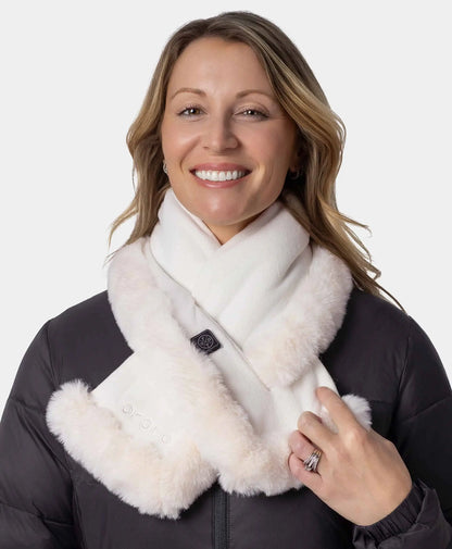Queen Cove Unisex 1-Zone Heated Faux Fur Fleece Scarf