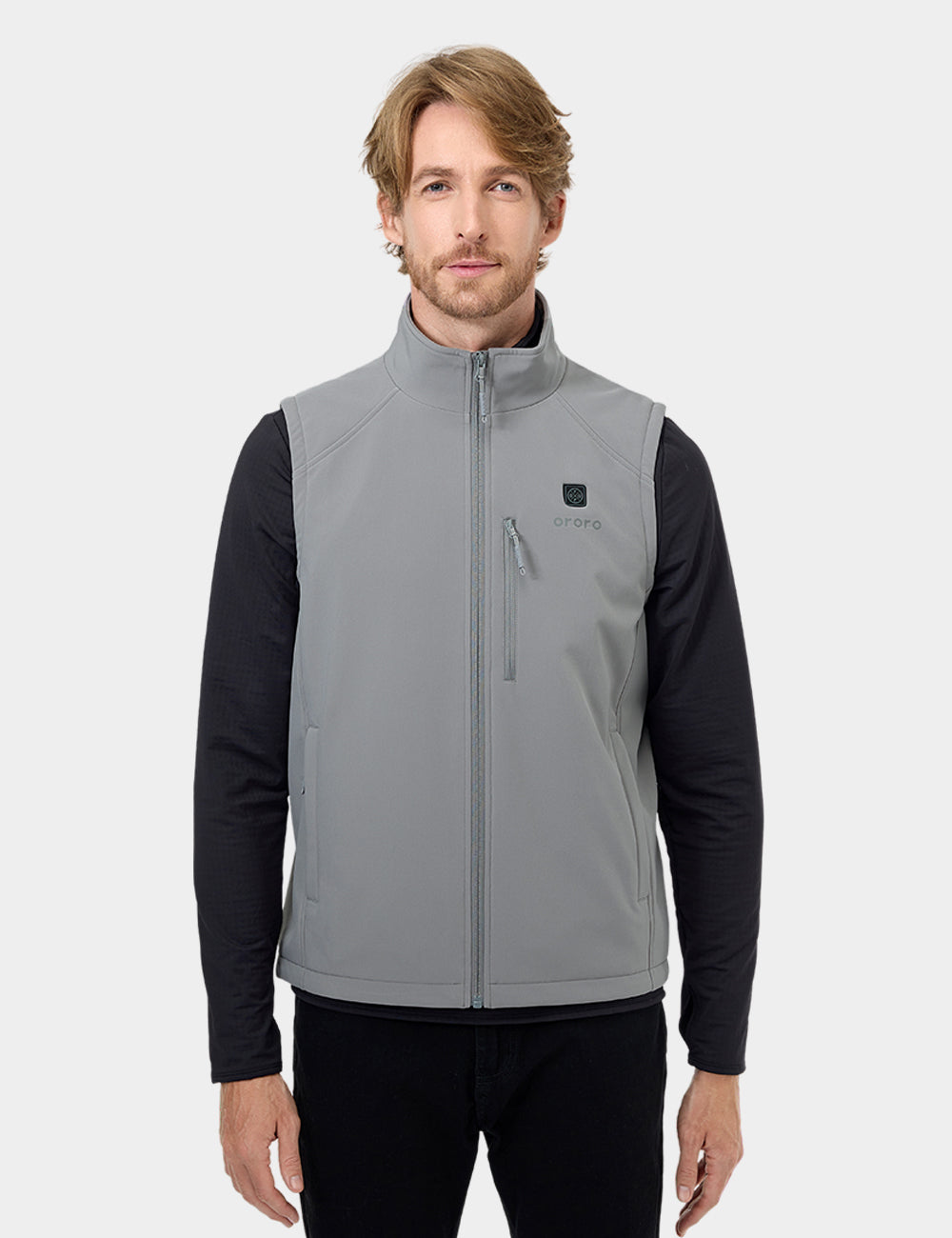 Men's Heated Softshell Vest - Black / Gray, Thumbnail 12