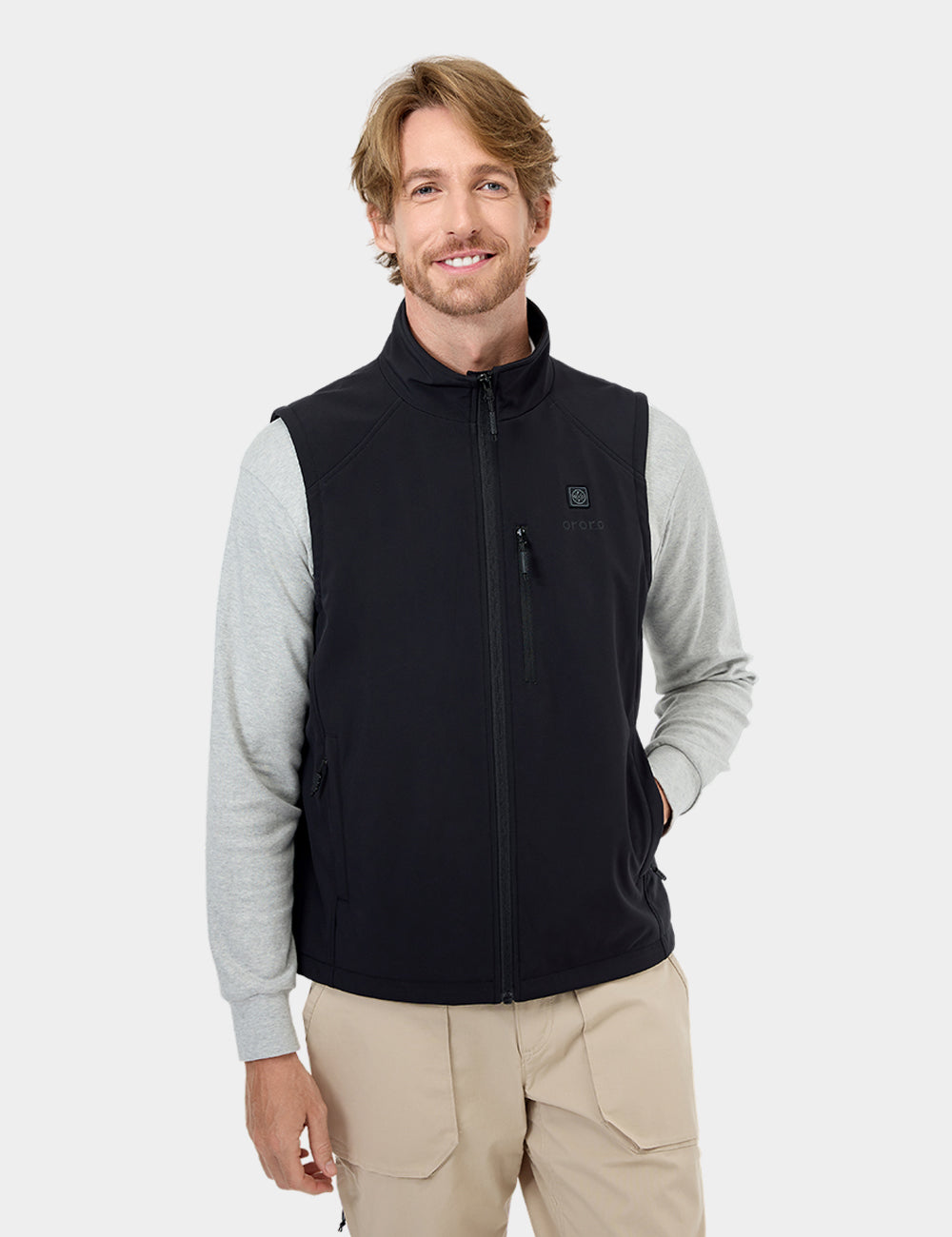 Men's Heated Softshell Vest - Black / Gray