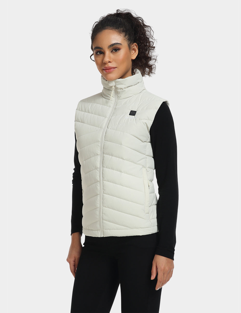 Women's Heated Lightweight Down Vest - Wine Red / Ivory