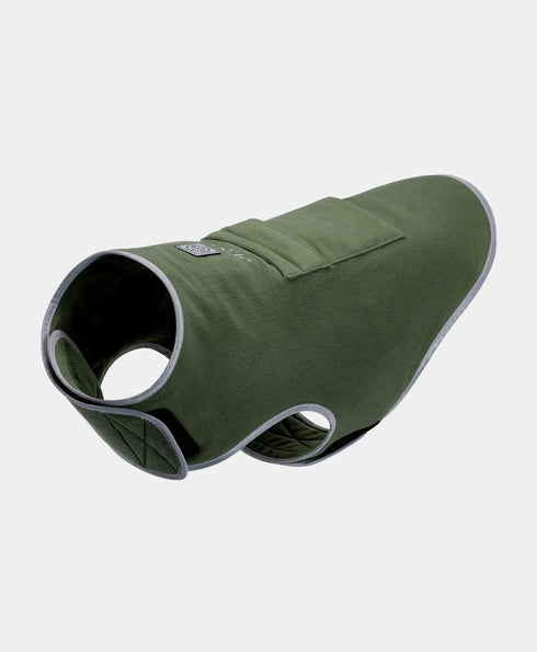2-Zone Heated Fleece Dog Vest - Olive ,view 1