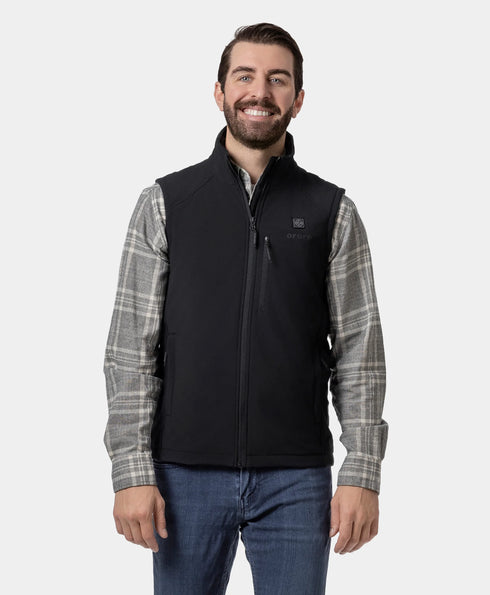 Men's Heated Softshell Vest - Black / Gray ,view 1