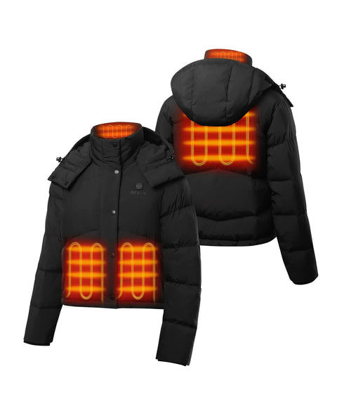 Cloudpop Women's Heated Puffer Down Hooded Jacket ,view 2