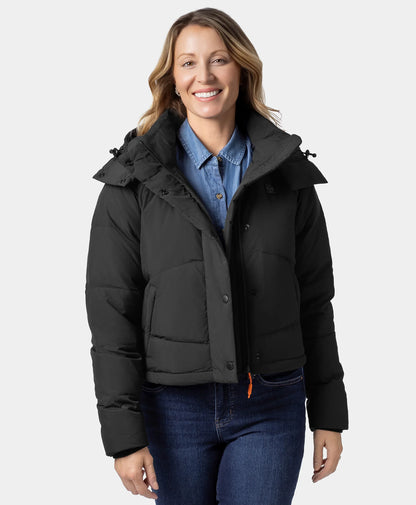 Women's 4-Zone Heated Puffer Down Hooded Jacket