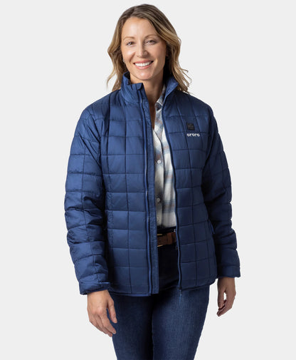 Prism Women's Heated Quilted Jacket  (unzipped）
