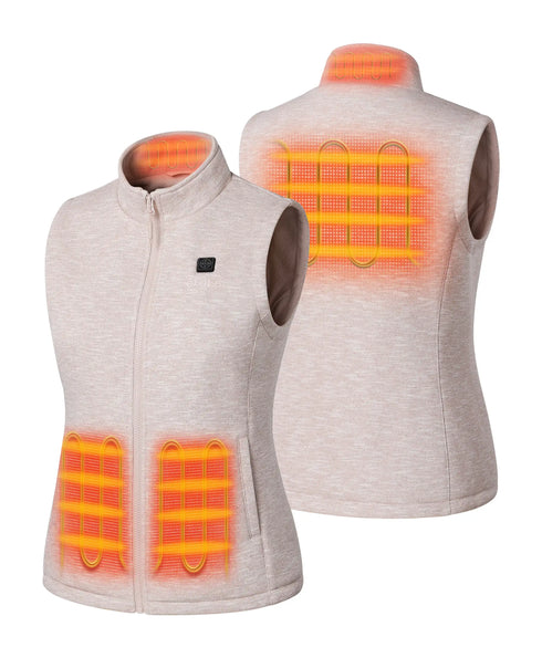 Women's Heated Fleece Vest 4 heating zones ,view 2