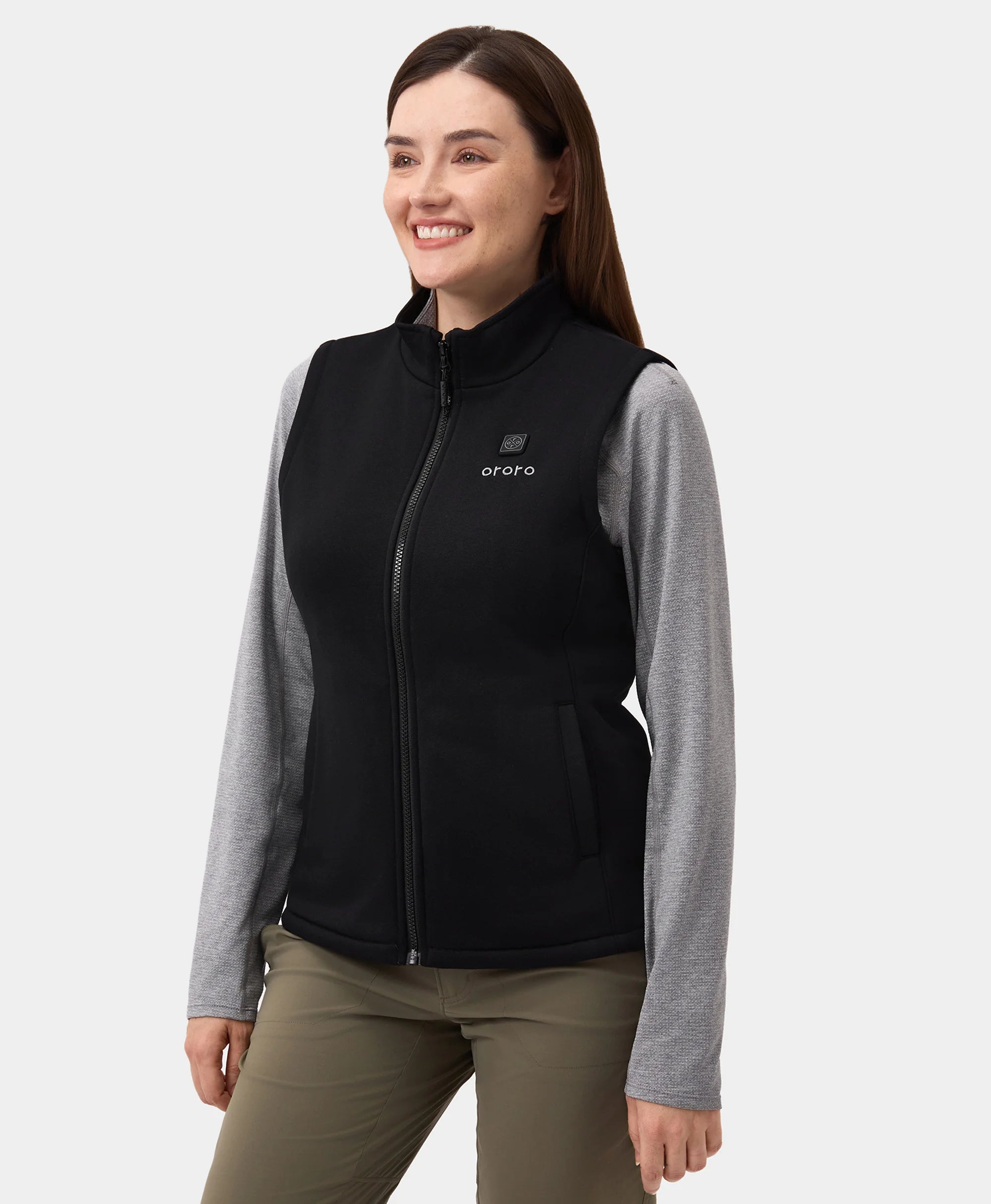 Women's Heated Fleece Vest - Black (4 Heating Zones), Thumbnail 4