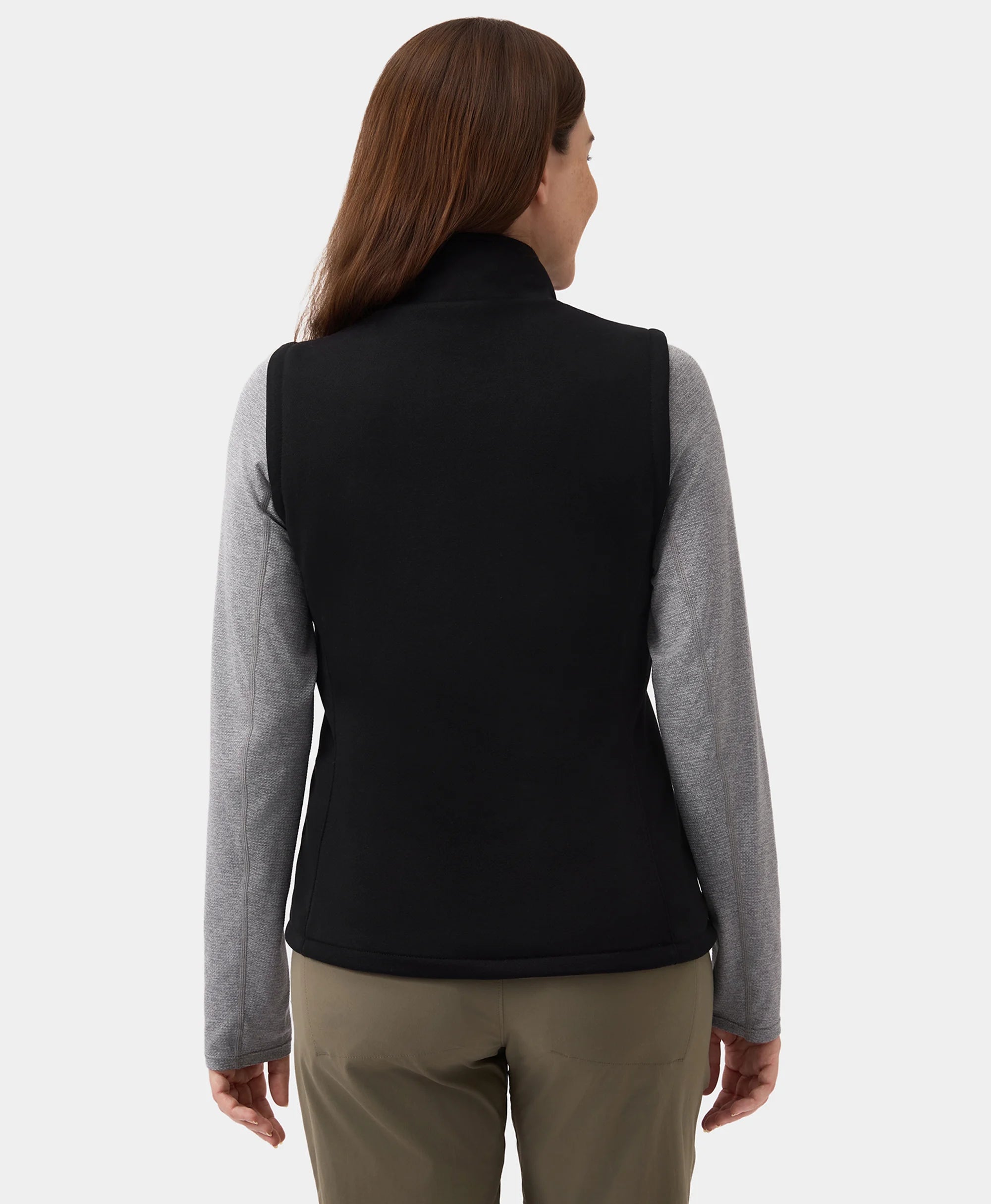 Women's Heated Fleece Vest - Black (4 Heating Zones), Thumbnail 5