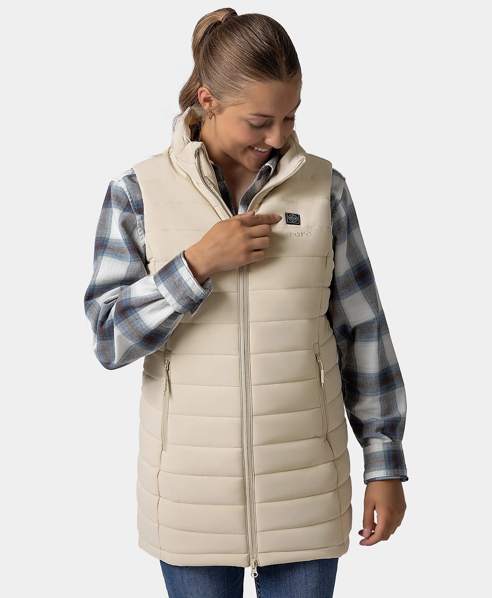 "Tribeca" Women's Heated Long Puffer Vest - New Colors, Thumbnail 9
