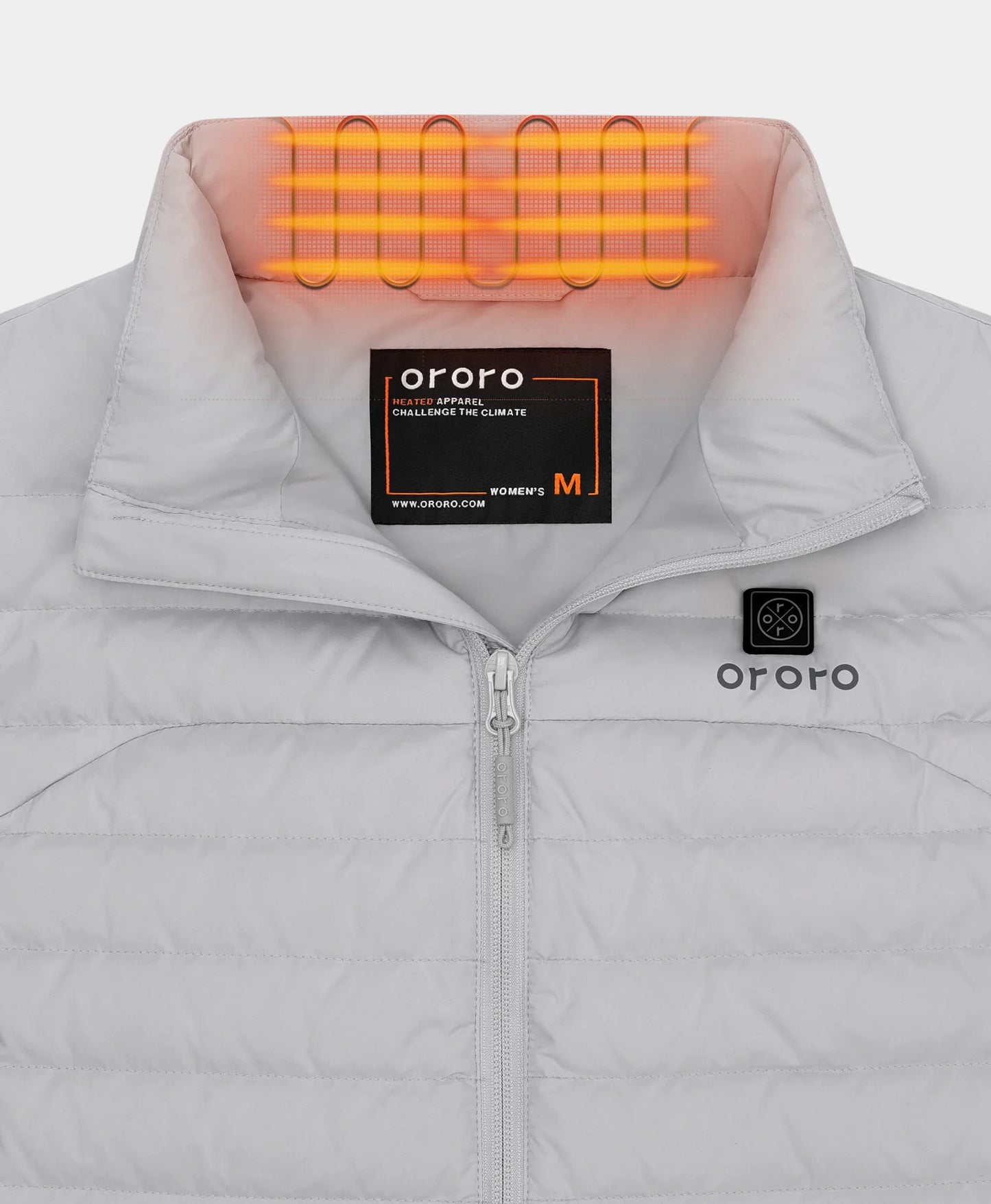 Women's 5-Zone Heated Long Down Vest- gray