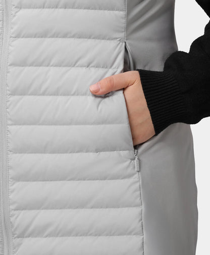 Women's 5-Zone Heated Long Down Vest- gray