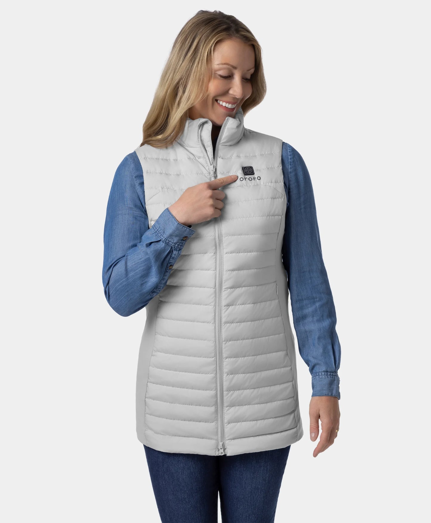 Cloudmere Women's 5-Zone Heated Long Down Vest