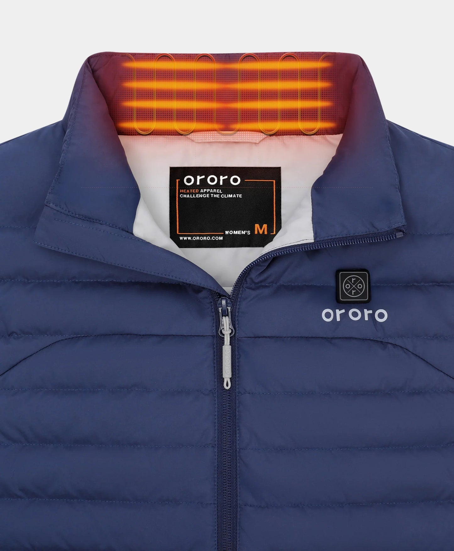 Women's 5-Zone Heated Long Down Vest- blue