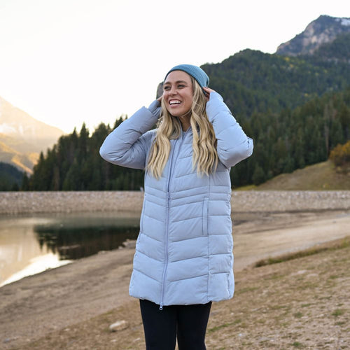 Women's Heated Puffer Parka Jacket - Gray