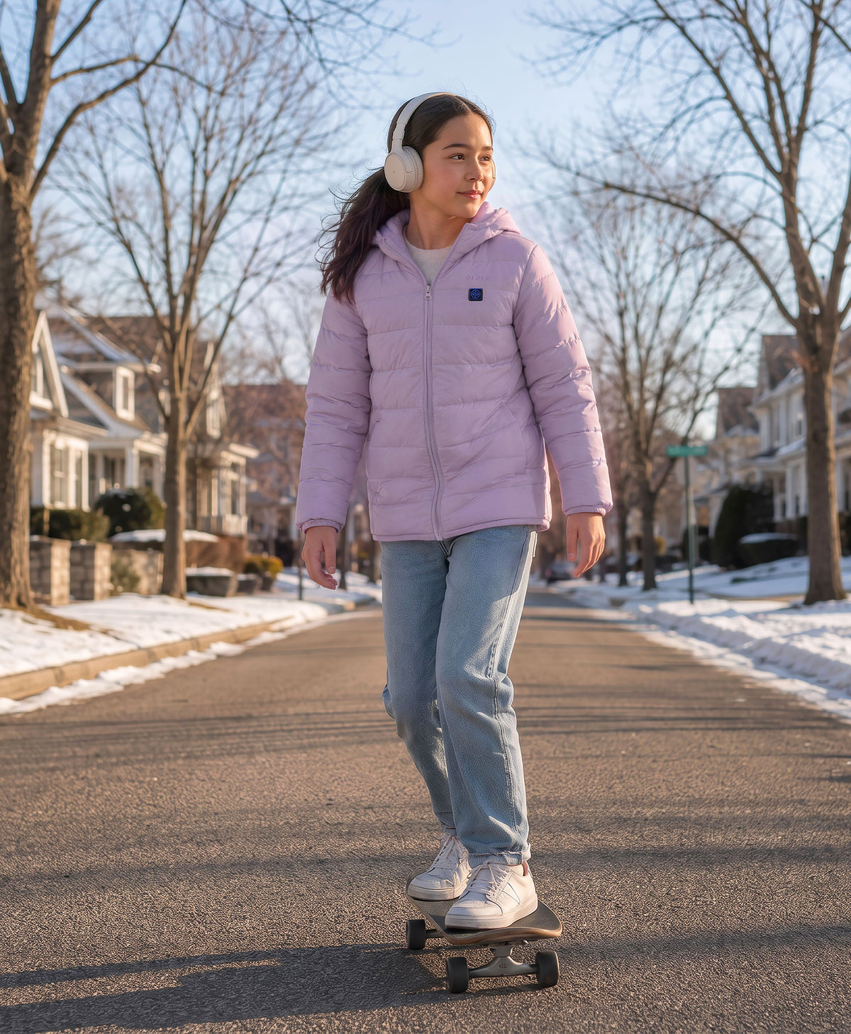Kids' 4-Zone Heated Lightweight Puffer Jacket, Thumbnail 3