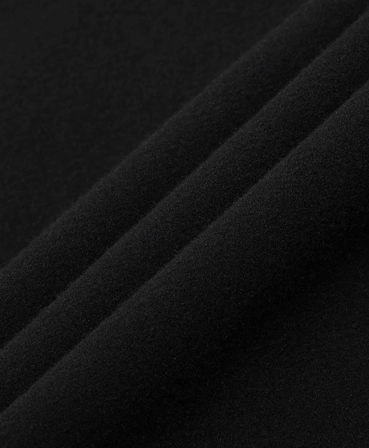 Close-up of the black fabric texture of an ororo heated base layer top.