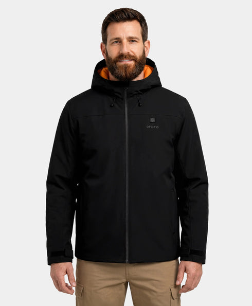 Front view of ororo Heartland Men's 5-Zone Heated Insulated Hoodie ,view 1