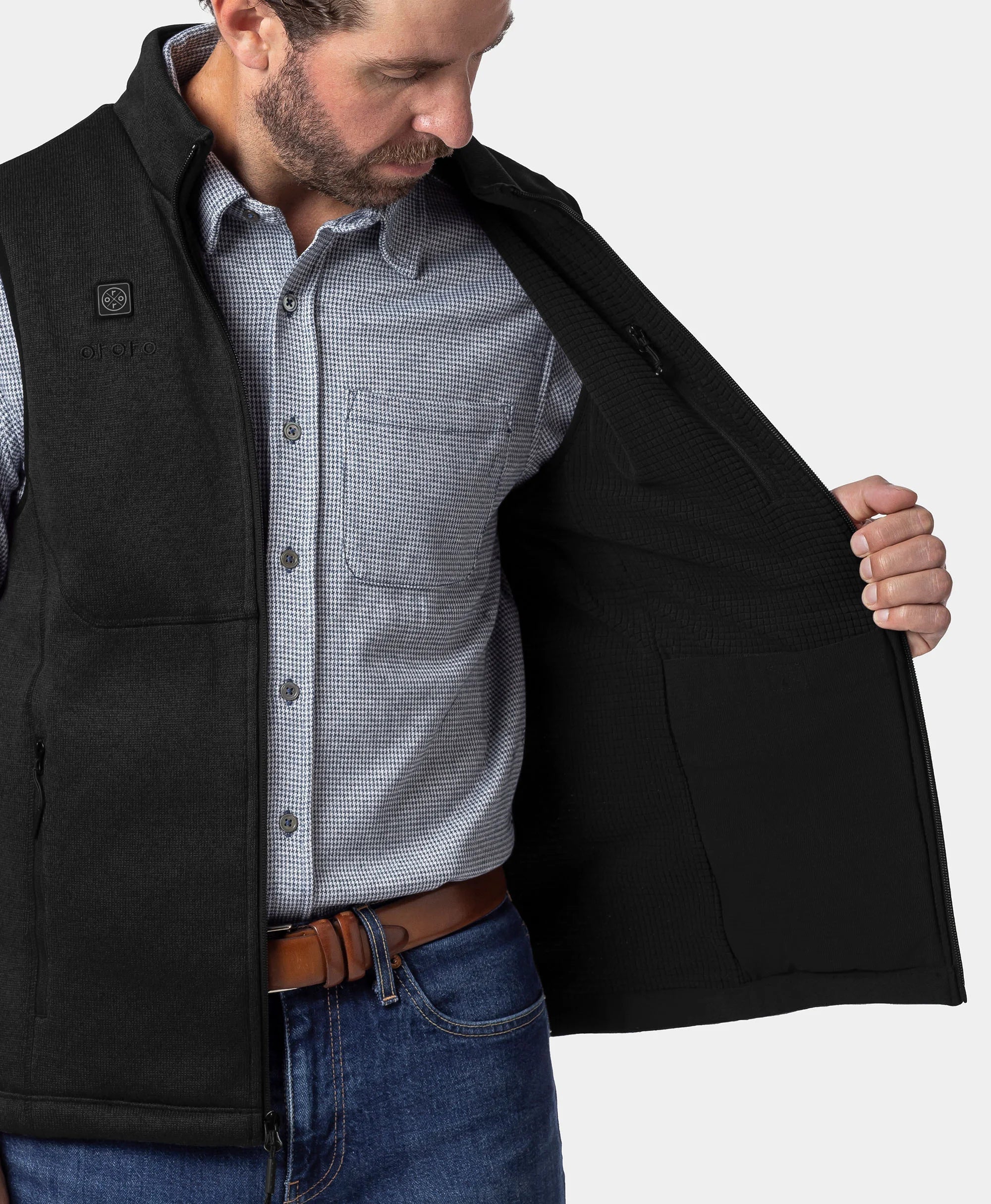 Augusta Tournament Men's 4-Zone Heated Sweater Fleece Vest, Thumbnail 7