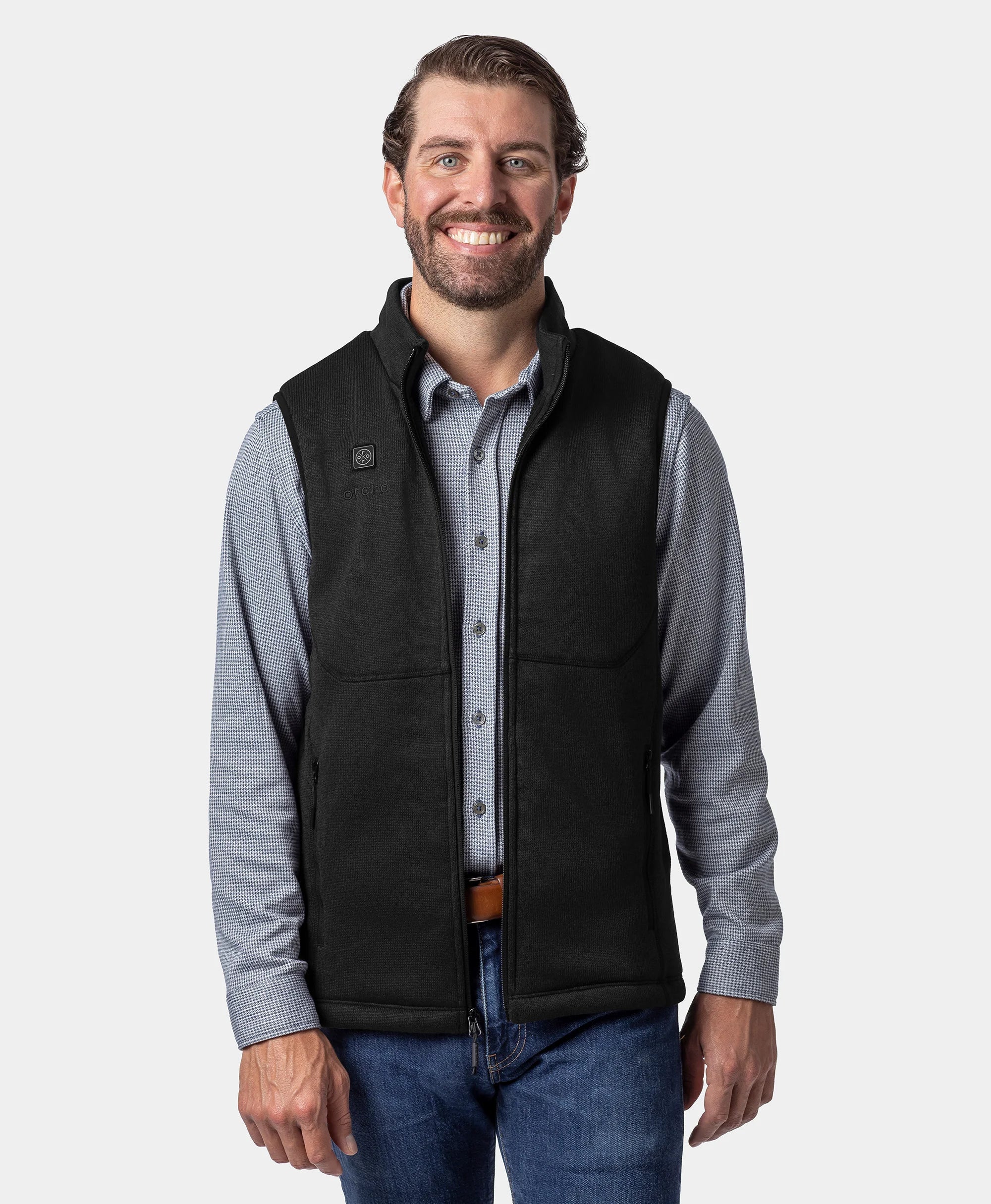 Augusta Tournament Men's 4-Zone Heated Sweater Fleece Vest, Thumbnail 5