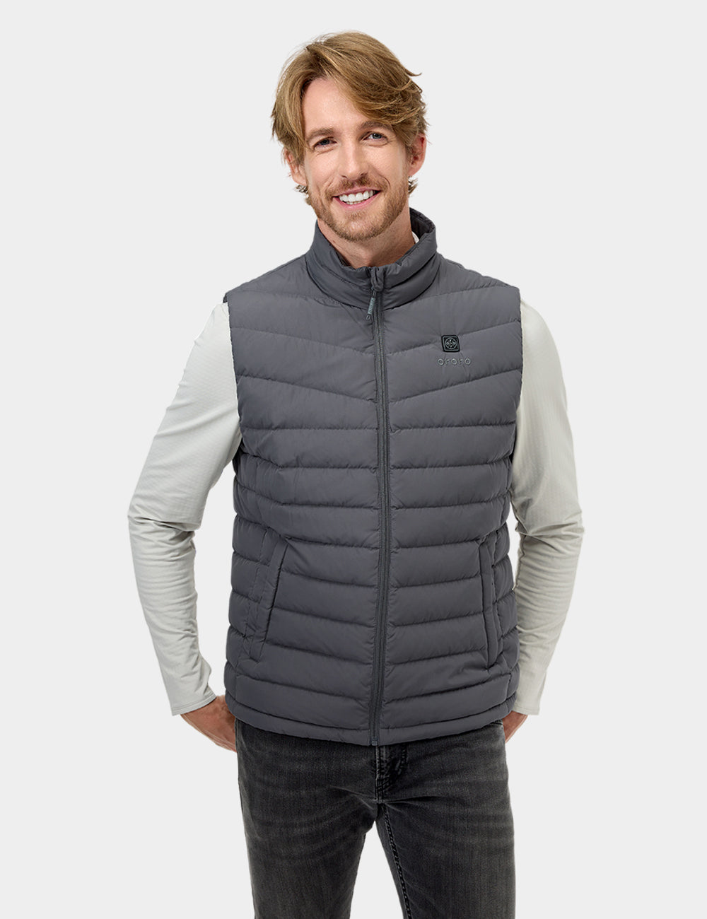 Men's Heated Lightweight Down Vest - All Colors, Thumbnail 3