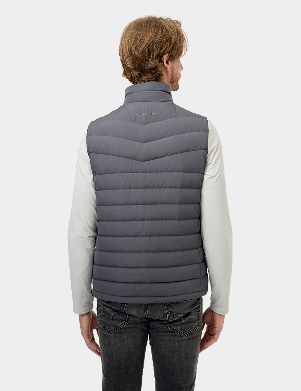 Men's Heated Lightweight Down Vest - Black / Gray