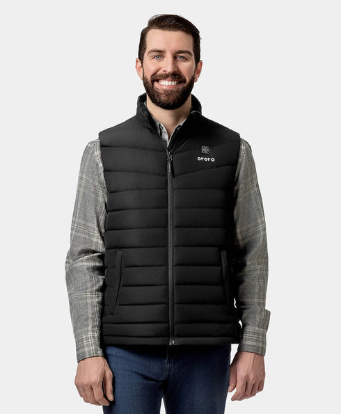 Men's Heated Lightweight Down Vest - Black / Gray ,view 1