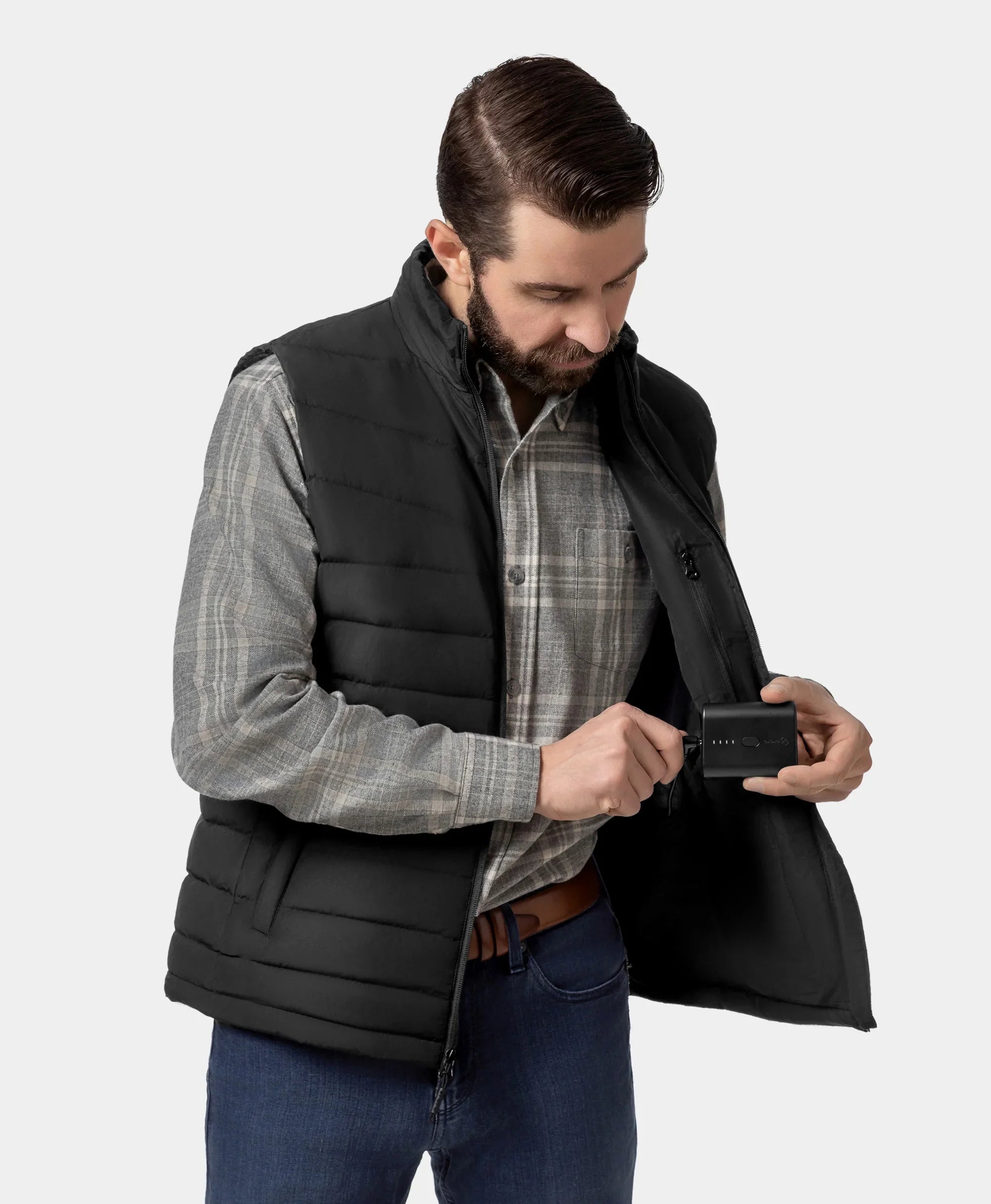 Men's Heated Lightweight Down Vest - All Colors, Thumbnail 35