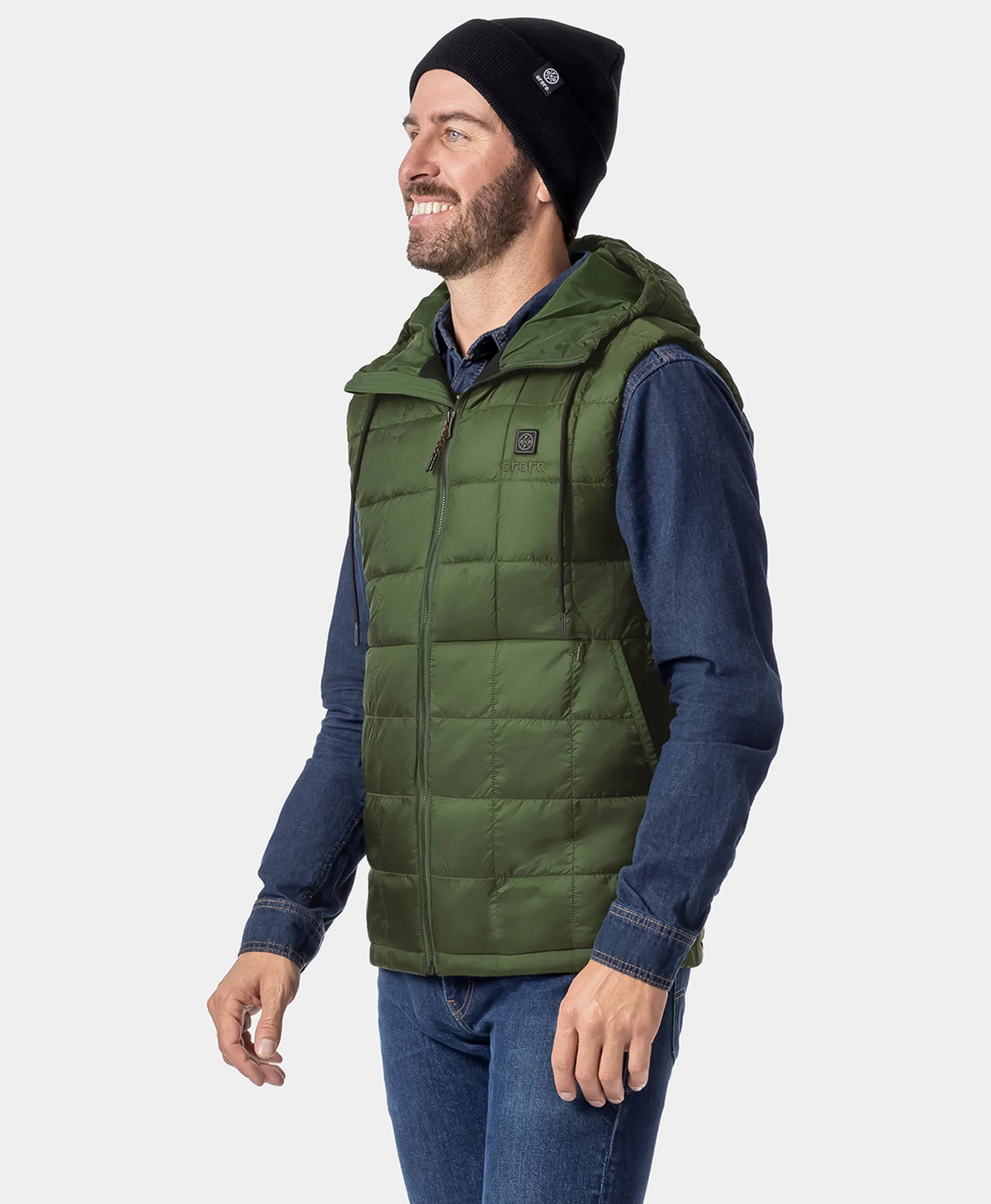 PuffLyte Men's 5-Zone Hooded Heated Vest, Thumbnail 5
