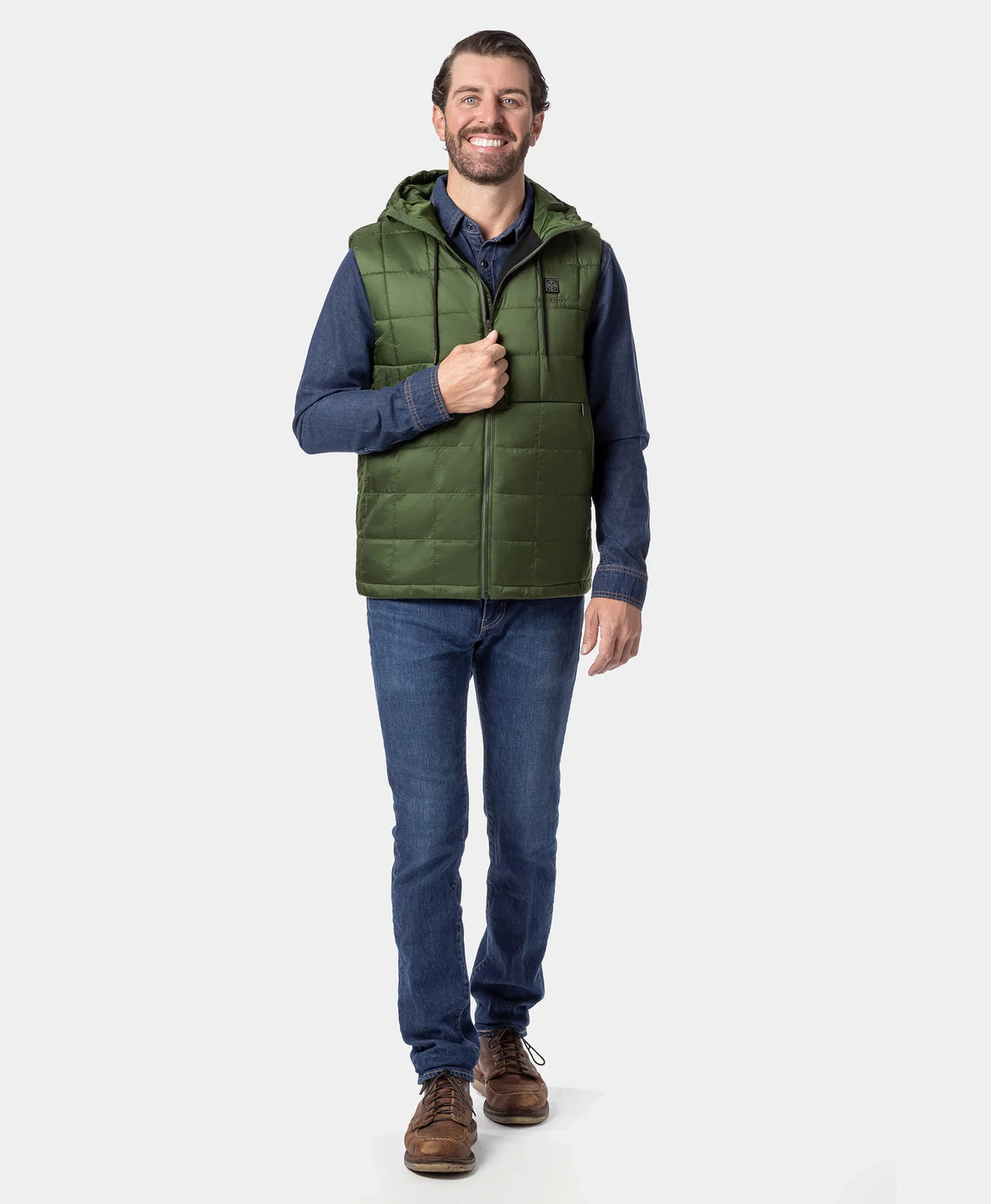PuffLyte Men's 5-Zone Hooded Heated Vest, Thumbnail 4
